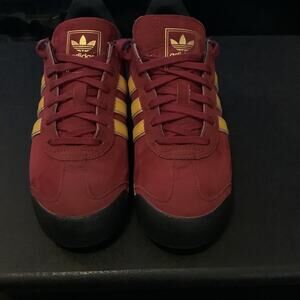 Adidas Originals Samoa Burgundy Yellow White Sz 5Y/WMNS 6.5